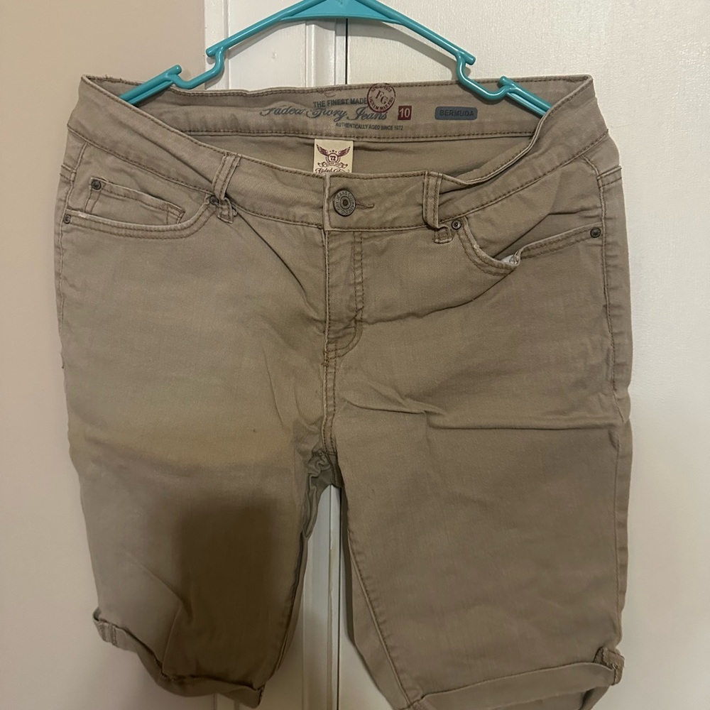 Tan Denim Shorts